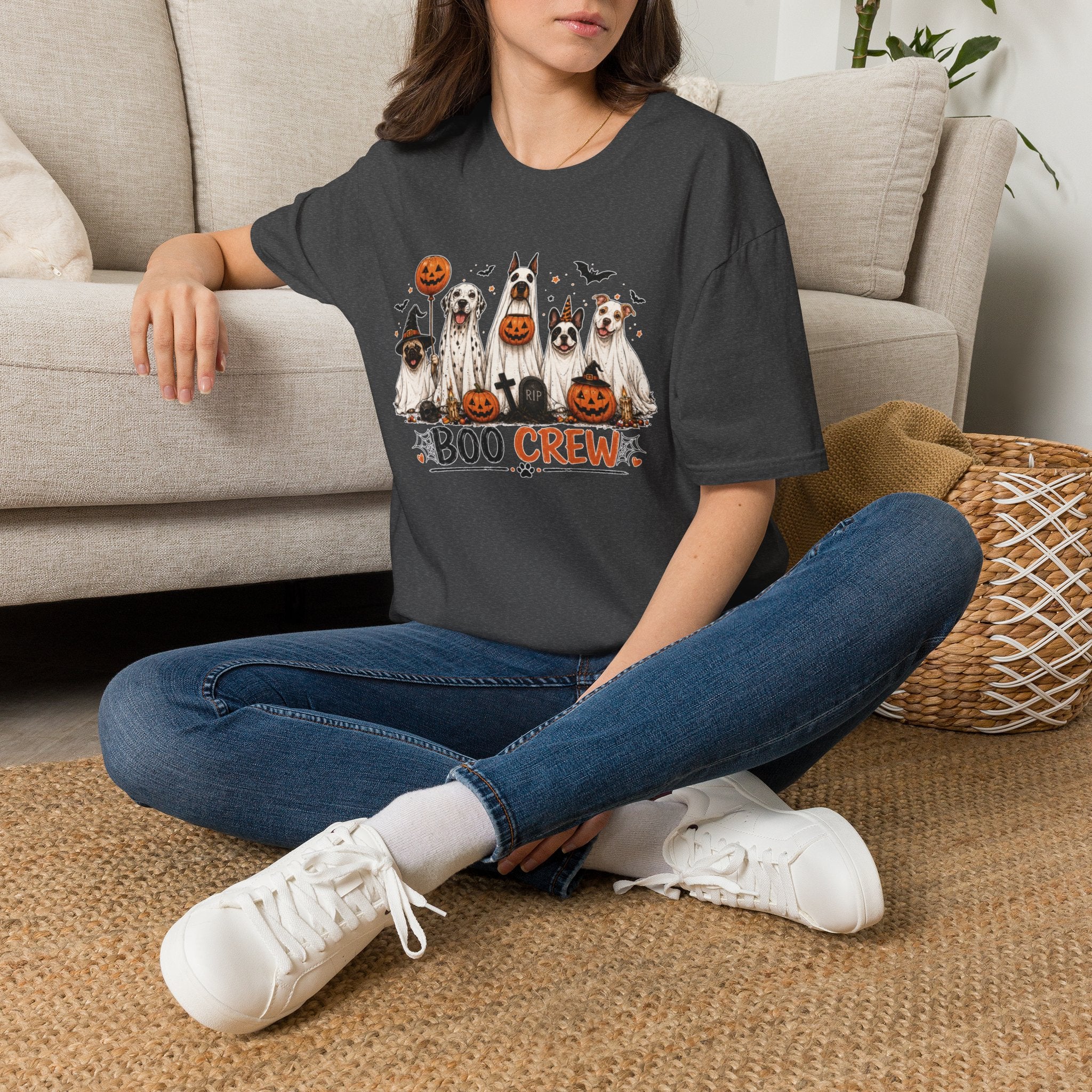 Halloween 'Boo Crew' Dog T-Shirt — Cute Puppy Ghosts & Pumpkins
