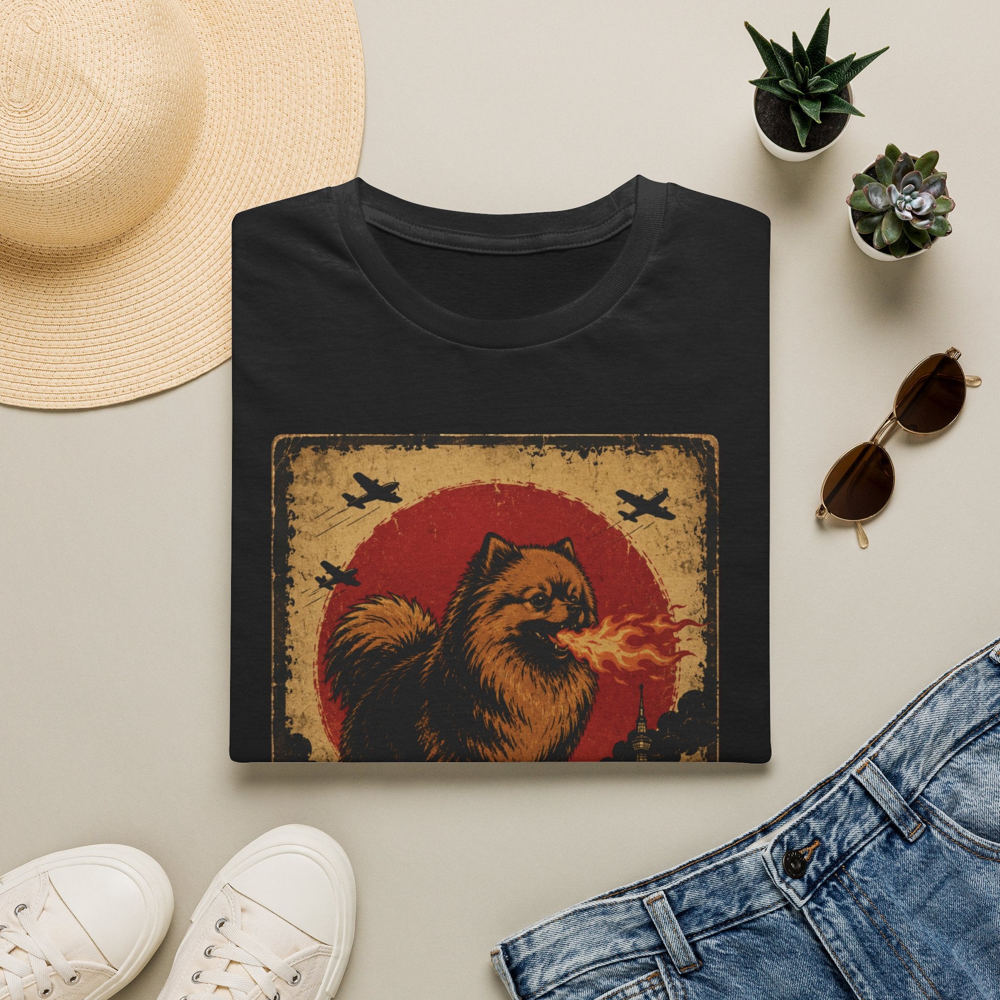 Godzilla-Style Pomeranian Poster Tee
