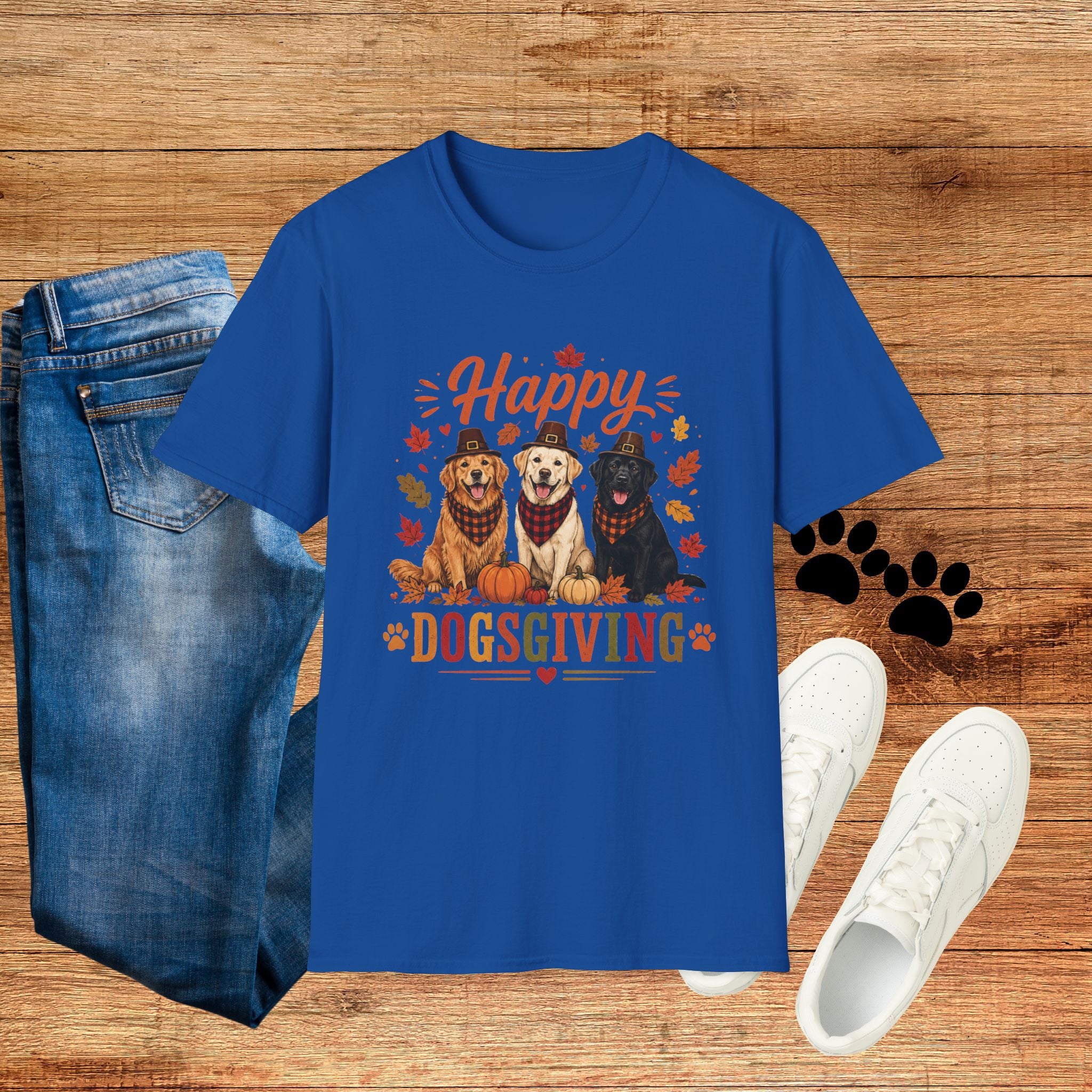 Dogsgiving T-Shirt — "Happy Dogsgiving" Thanksgiving Puppy Graphic Tee