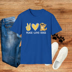 Peace Love Dogs T-Shirt – Cute Golden Retriever Graphic Tee