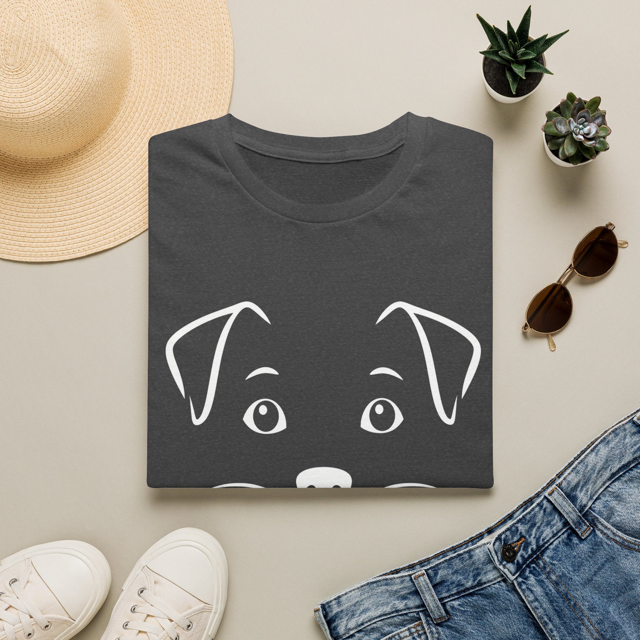 Cute Puppy Face T-Shirt — Minimal Dog Graphic Tee for Dog Lovers