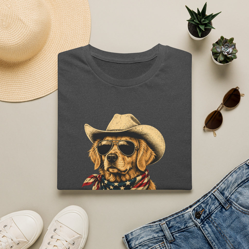 'Merica Dog T-Shirt — Patriotic Cowboy Golden Retriever Tee