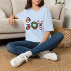 Christmas Joy Dog T-Shirt — Cute Puppy in Stocking & Candy Cane Holiday Tee
