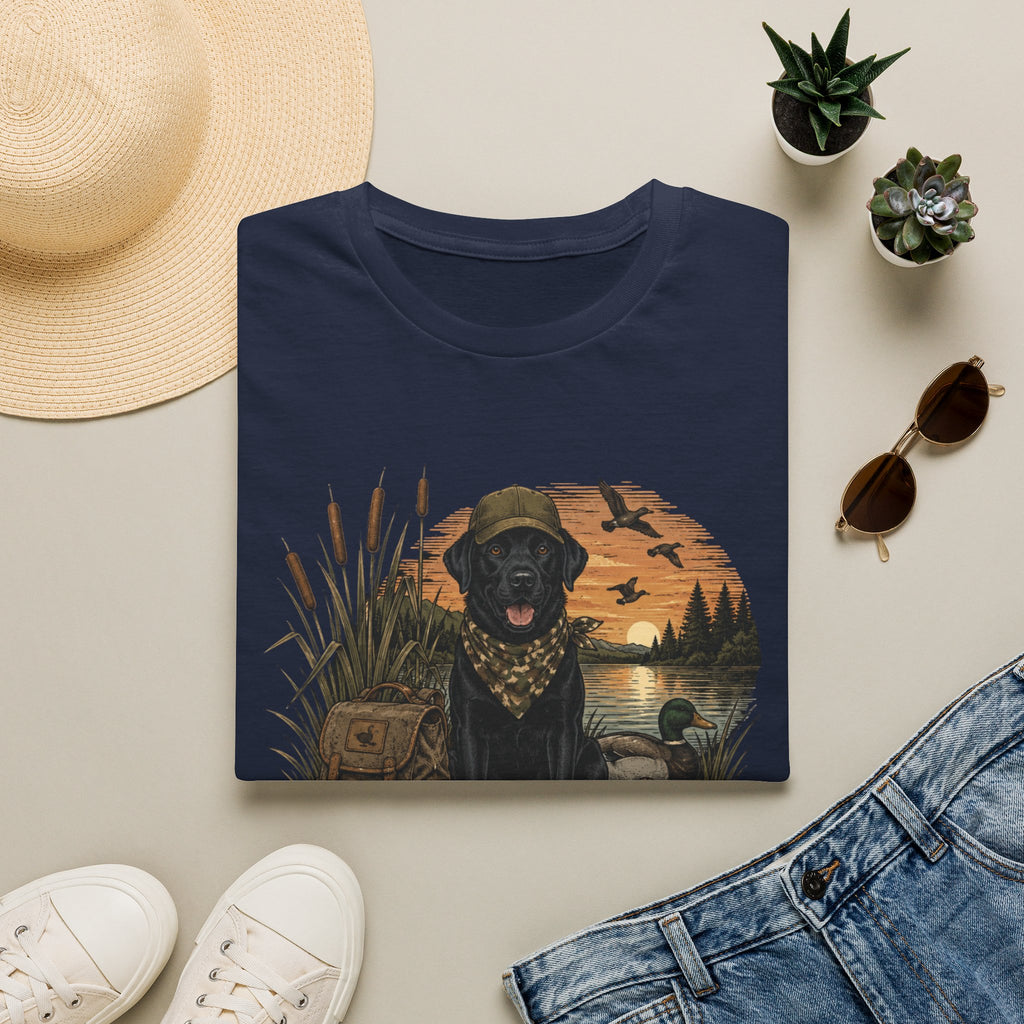 Local Boy Duck Hunting Black Lab Sunset Graphic