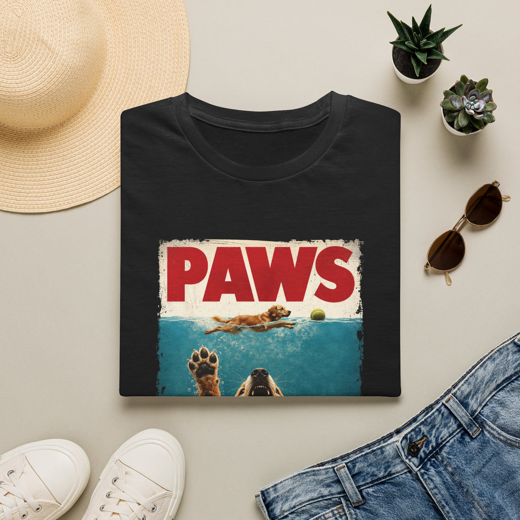 PAWS Dog Parody T-Shirt — Retro Beach Pup Graphic Tee for Dog Lovers