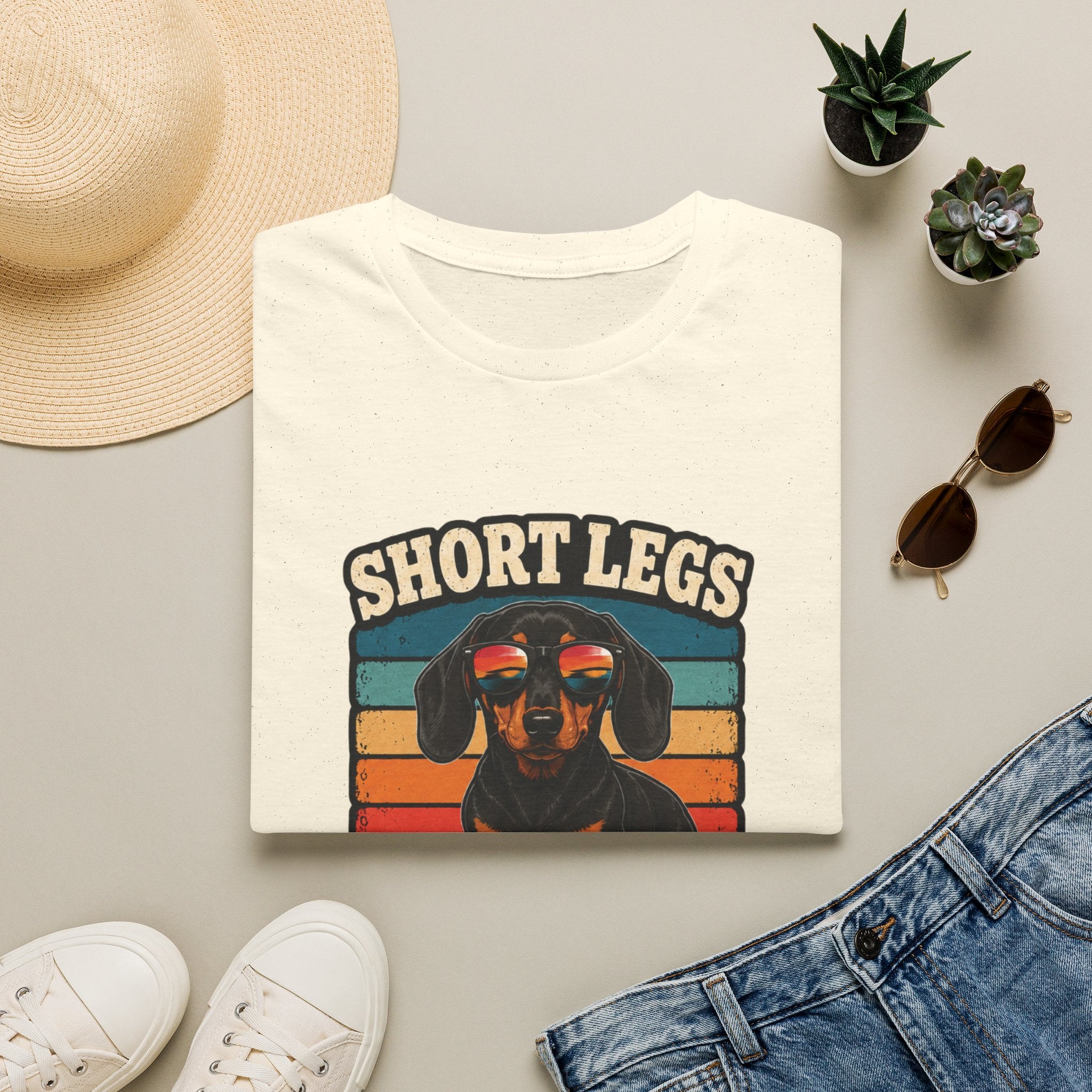 Short Legs Big Attitude T-Shirt — Retro Dachshund Graphic Tee