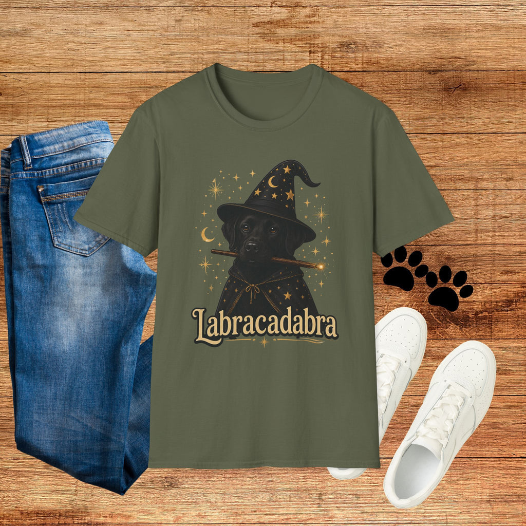 Labracadabra T-Shirt — Witch Hat Black Lab Halloween Tee