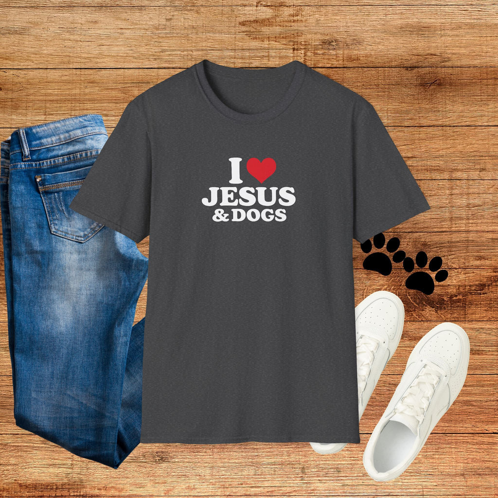 I  Love Jesus & Dogs T-Shirt – Christian Dog Lover Tee