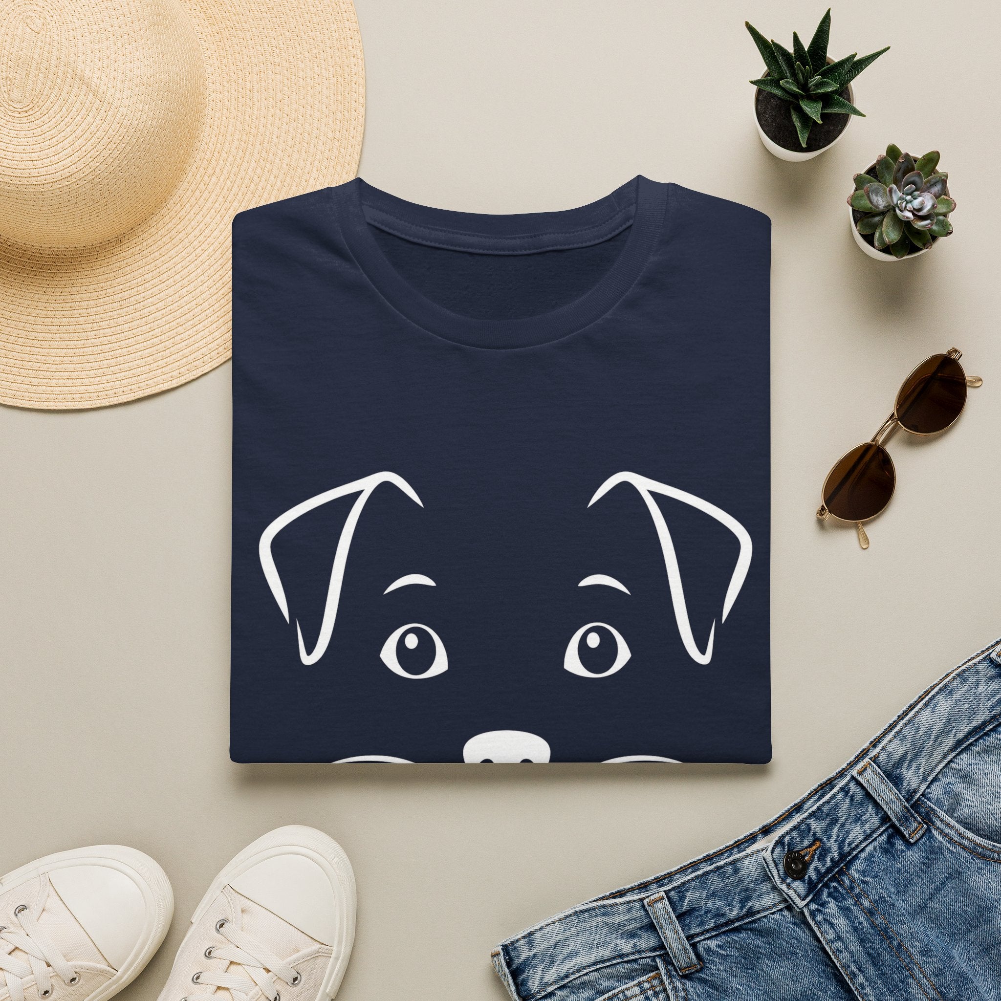 Cute Puppy Face T-Shirt — Minimal Dog Graphic Tee for Dog Lovers