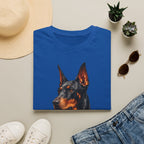 Doberman Portrait T‑Shirt — Realistic Dog Art Tee for Pet Lovers