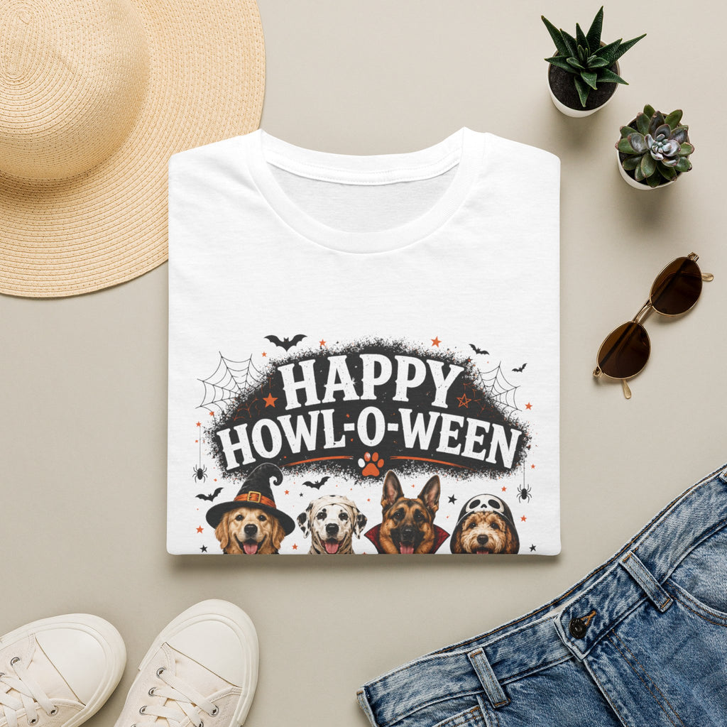 Happy Howl-O-Ween T-Shirt — Cute Dogs Halloween Graphic Tee