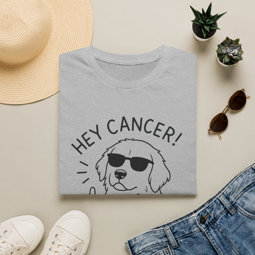 Hey Cancer! Dog Graphic T-Shirt — Cheeky Cancer Survivor Support Tee
