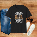 Dogs Are My Favorite People Cute Paw Print Dog Lover Tee