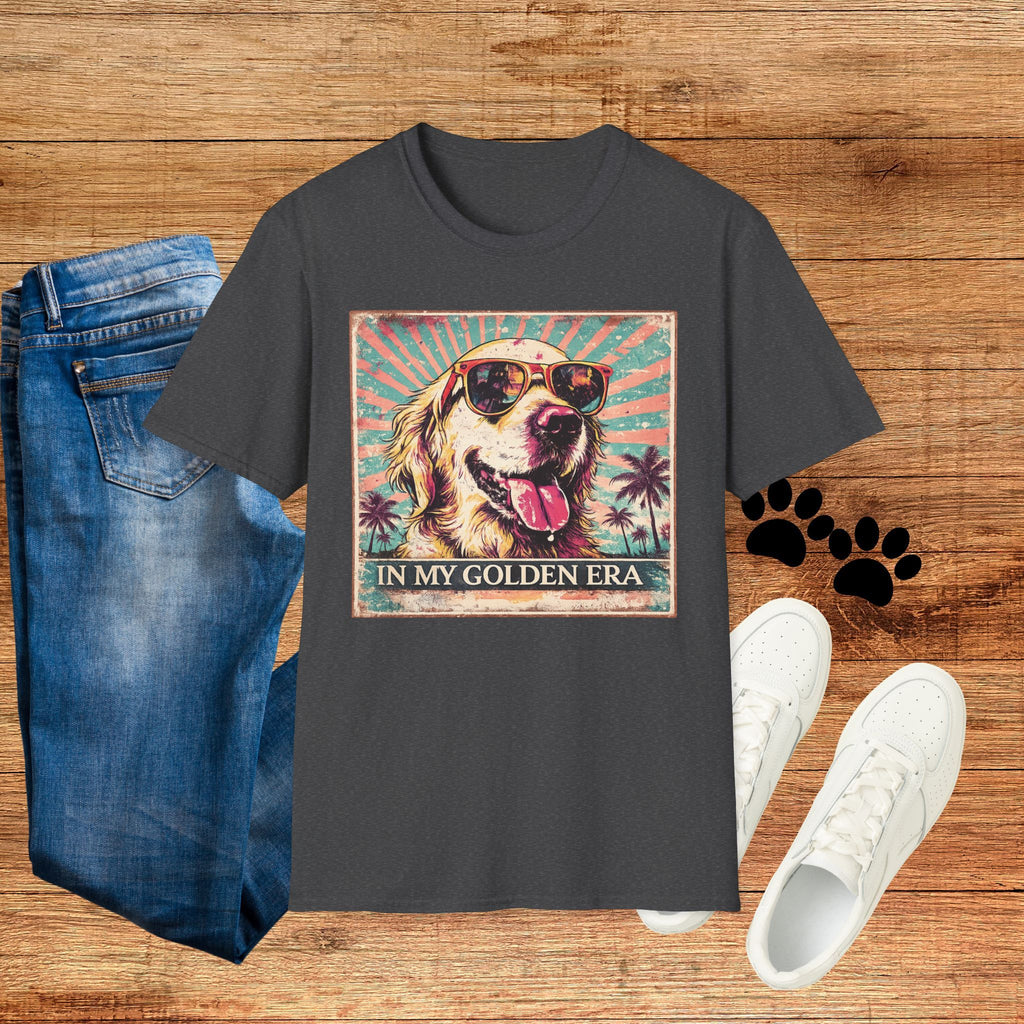Golden Retriever Retro Tee — "In My Golden Era" Graphic T-Shirt
