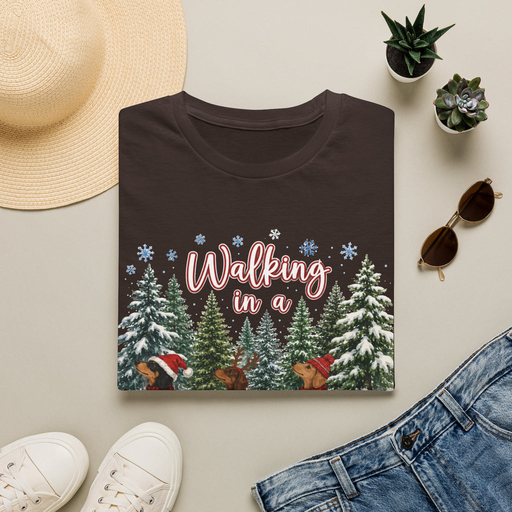 Walking in a Wiener Wonderland Forest Dogs Holiday Shirt