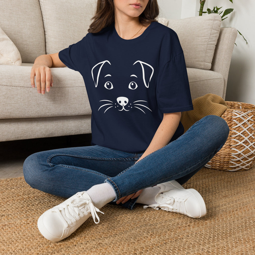 Cute Puppy Face T-Shirt — Minimal Dog Graphic Tee for Dog Lovers