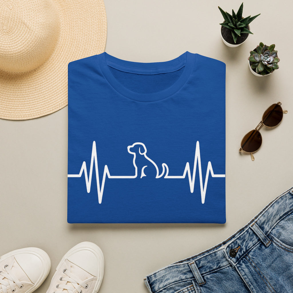 Dog Heartbeat T-Shirt — Paw Print ECG Design for Dog Lovers