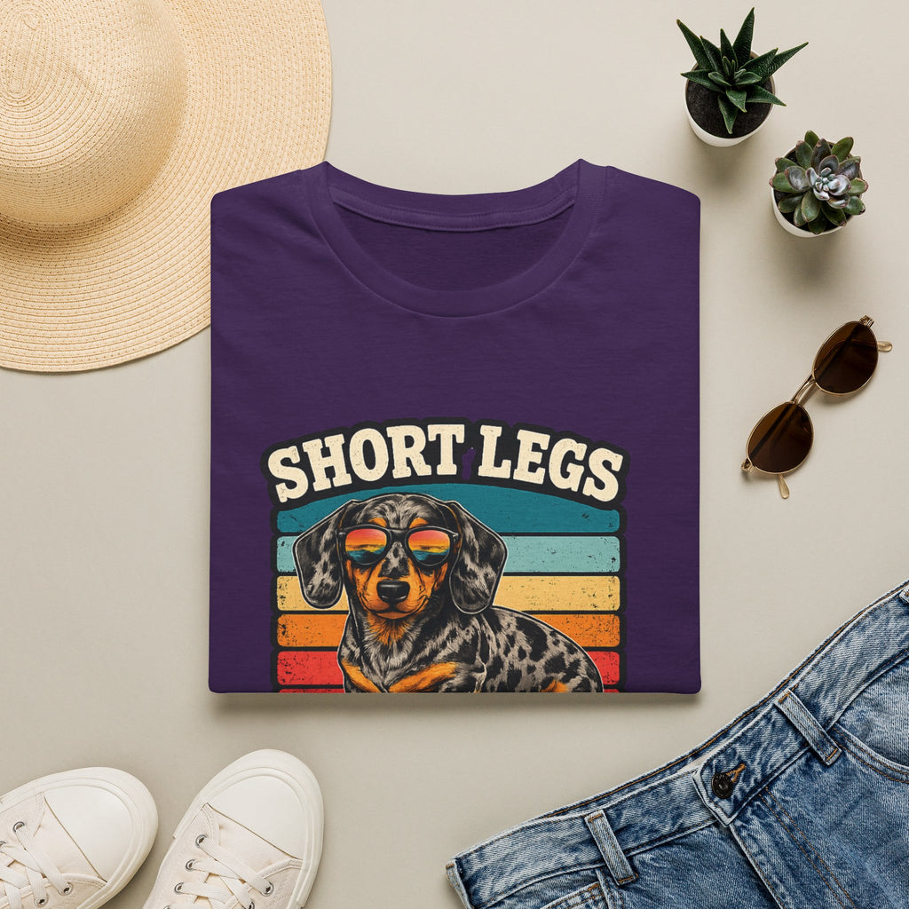 Dachshund Short Legs, Big Attitude Retro Stripe T-Shirt