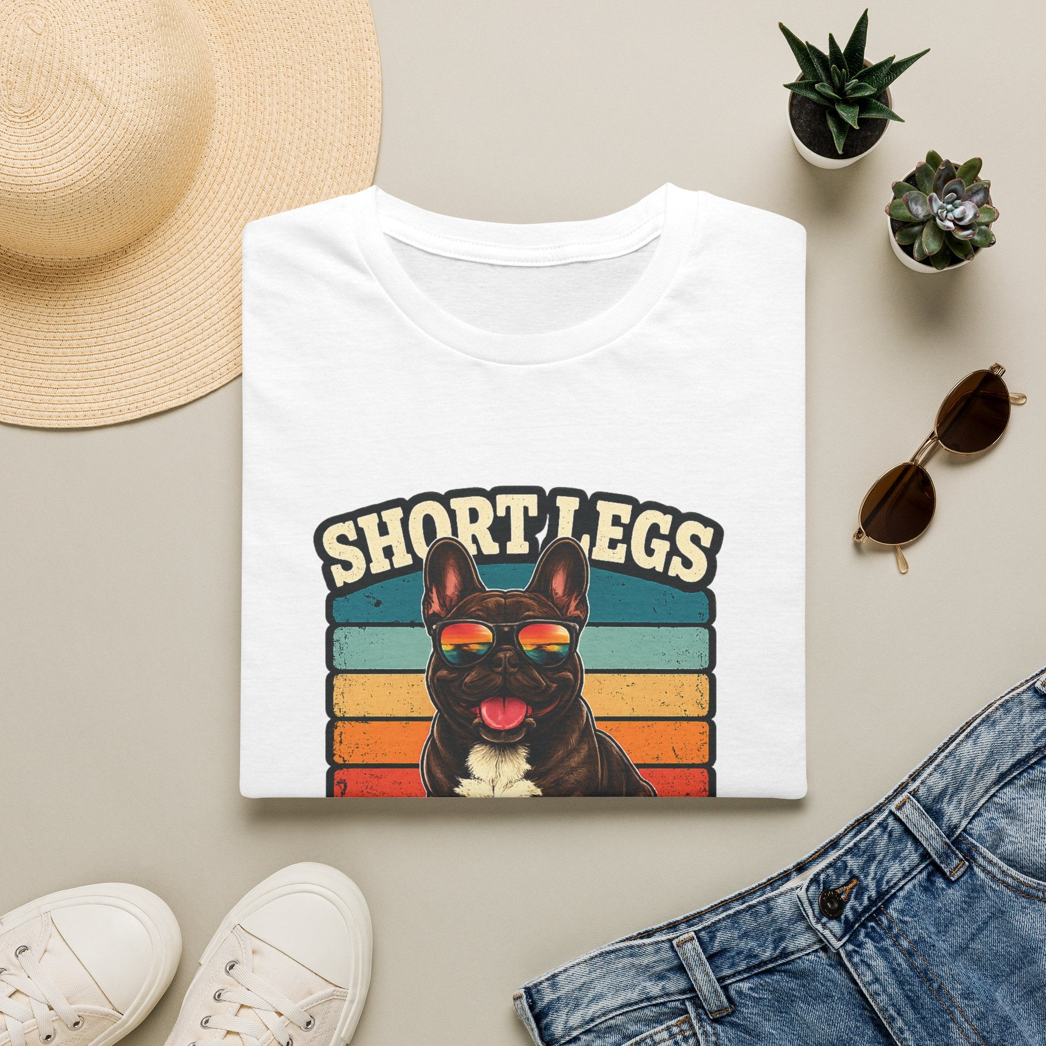 Short Legs Big Attitude T-Shirt — Retro French Bulldog Graphic Tee