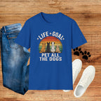 Life Goal: Pet All the Dogs Retro Rainbow Dog Lover Tee
