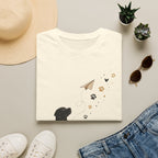Dog Paw & Paper Airplane T-Shirt — Cute Black Dog Graphic Tee