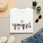 Dog Clothesline Cute Graphic T-Shirt — Hanging Puppies Design