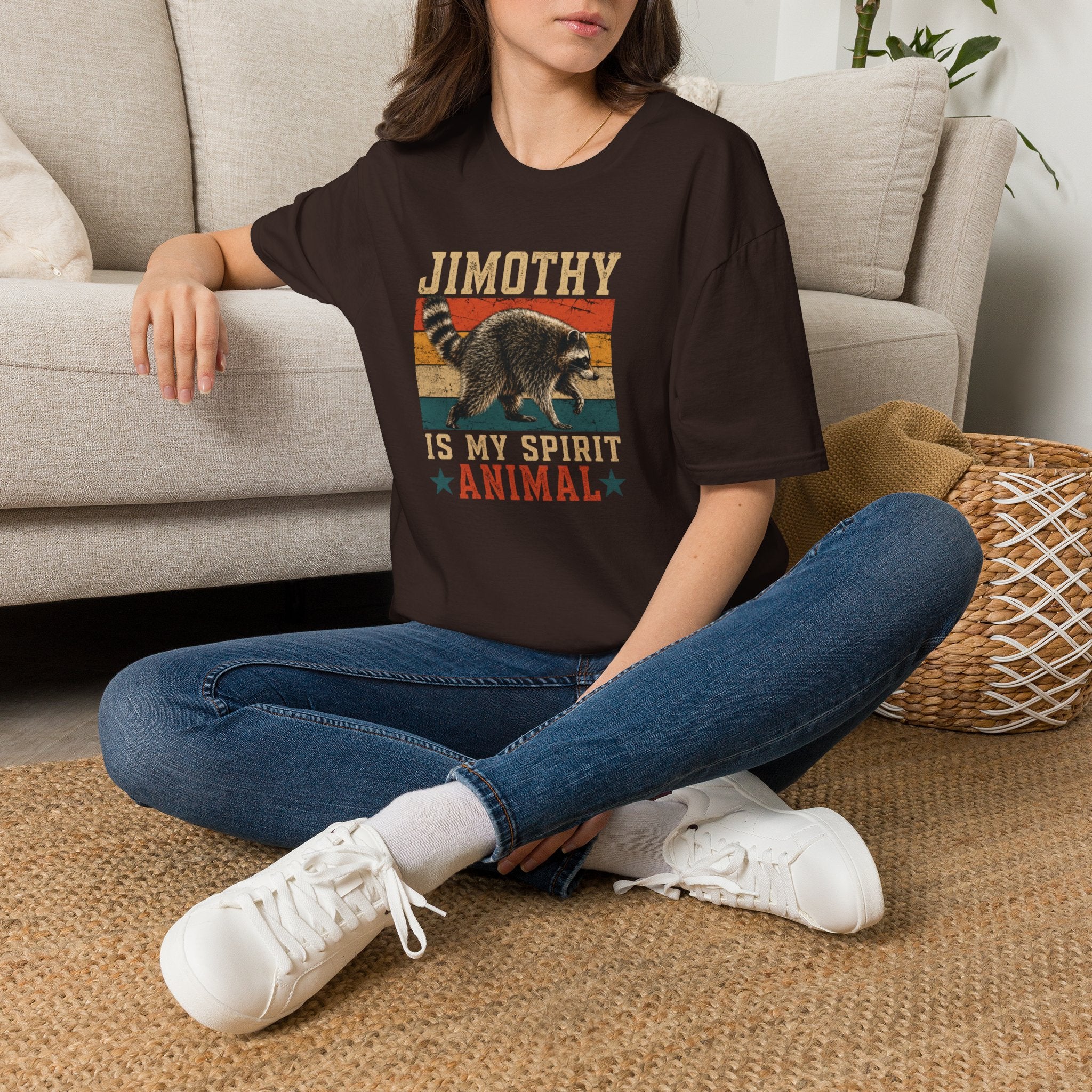 Jimothy Is My Spirit Animal Retro Tee Raccoon