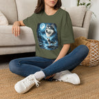 Wolf Moon T-Shirt — Majestic Husky Forest Night Tee