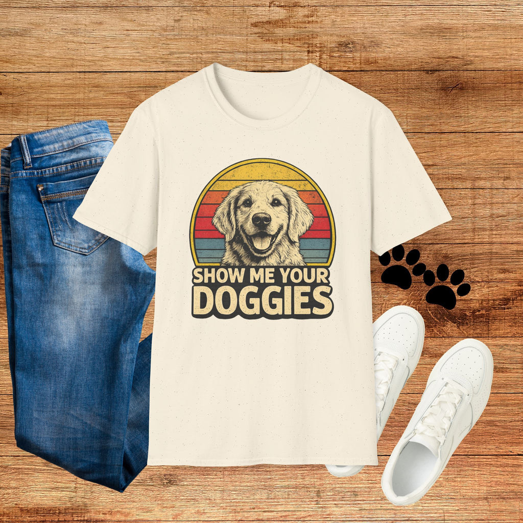 Retro "Show Me Your Doggies" Golden Retriever Tee