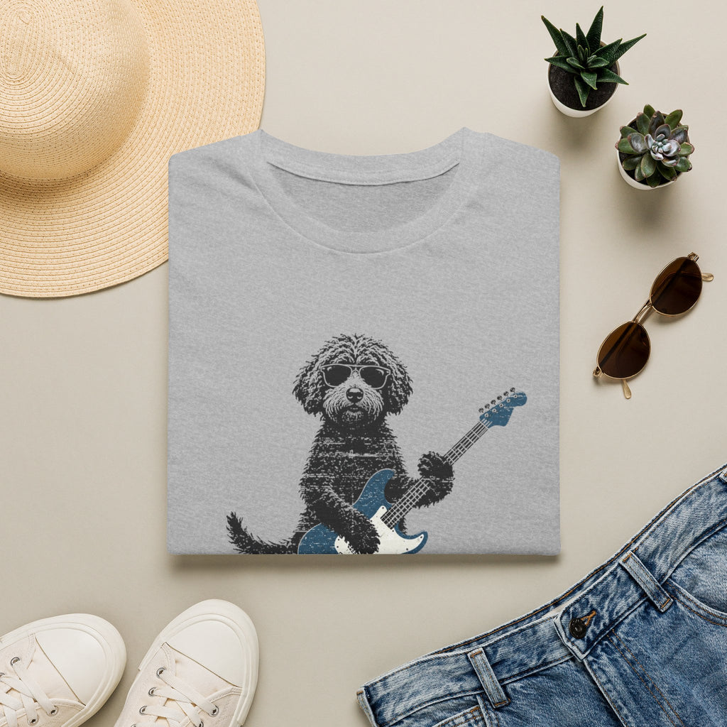 Dog Playing Electric Guitar T-Shirt – Cute Rocker Puppy Graphic Tee