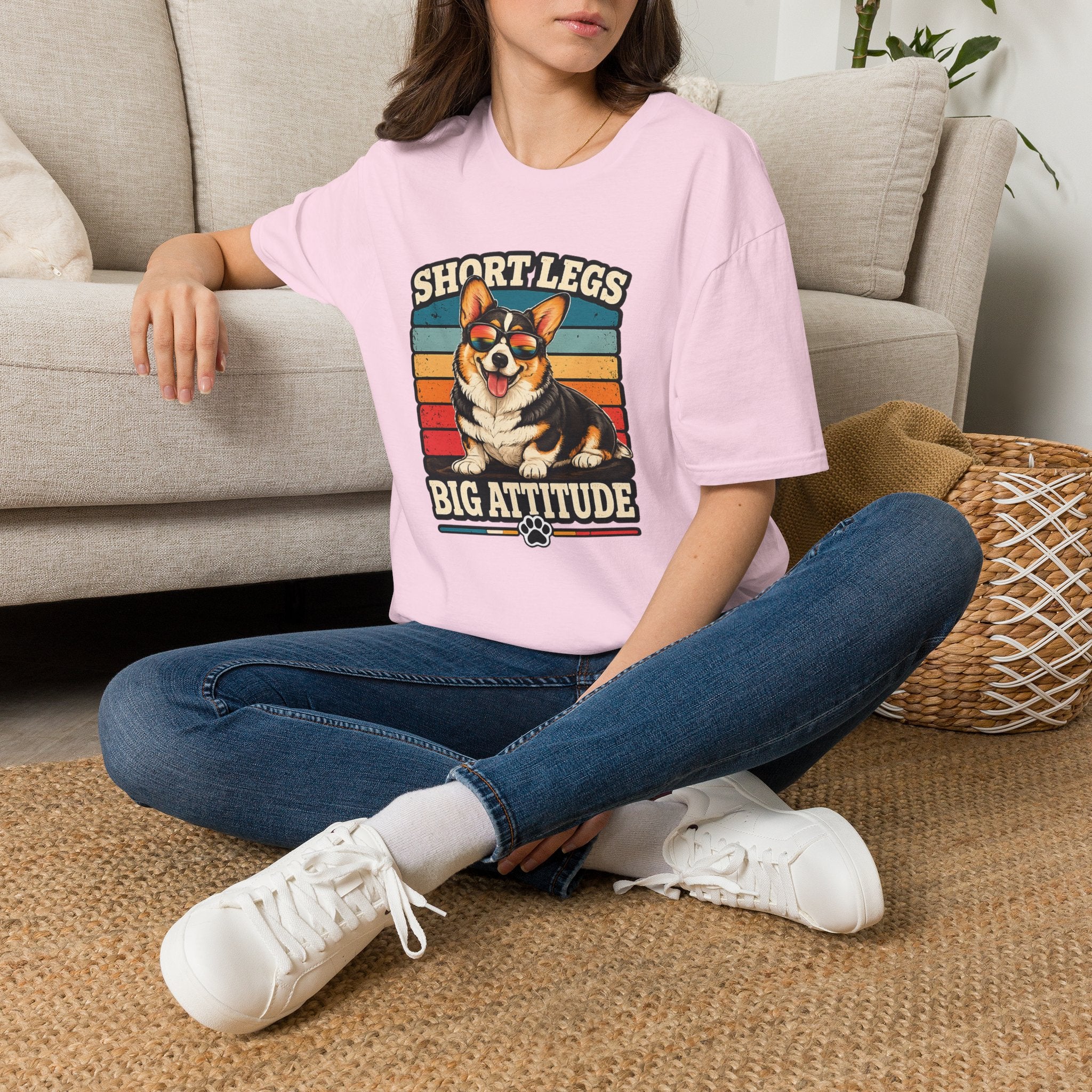 Corgi Short Legs, Big Attitude T-Shirt - Vintage Retro Dog Tee