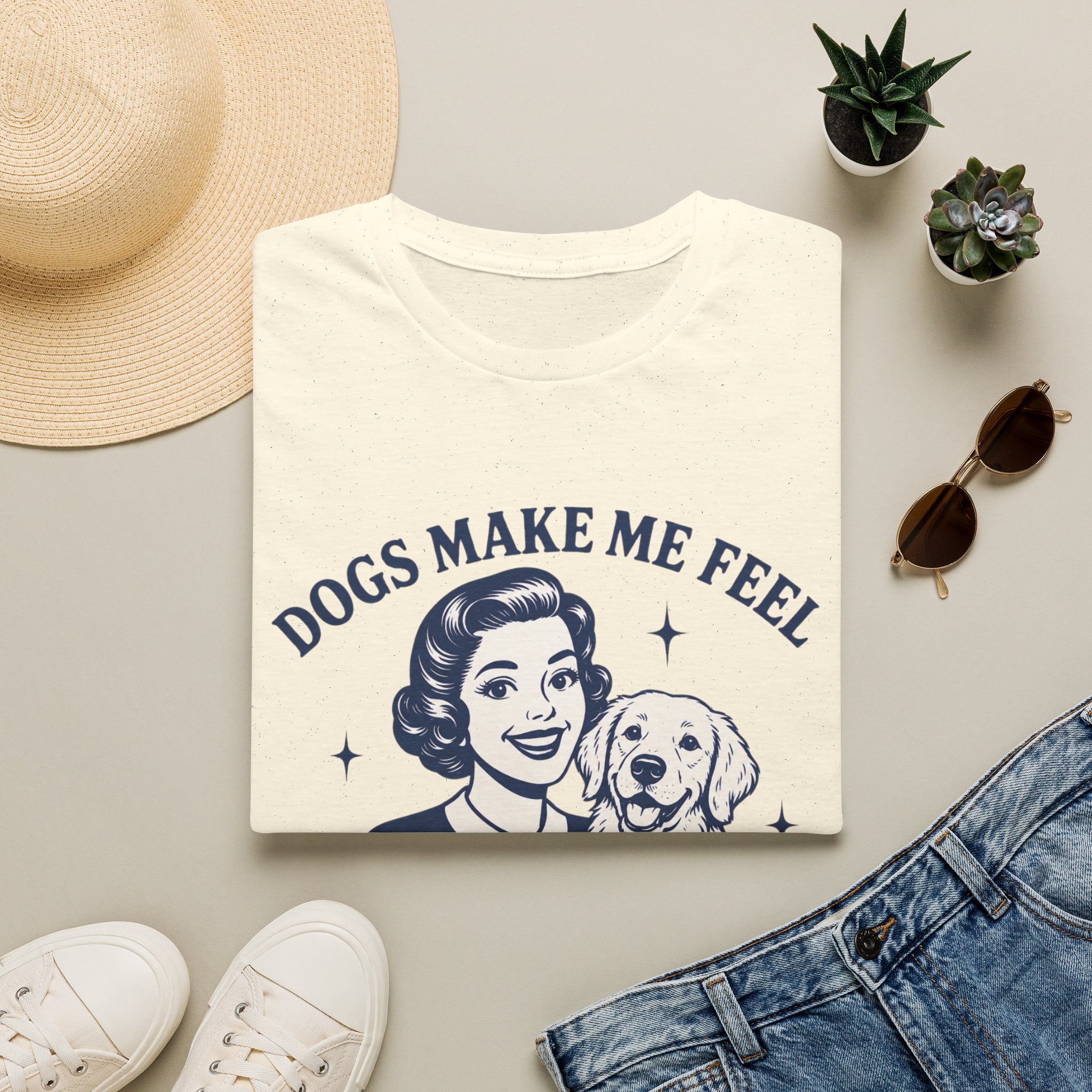 Dogs Make Me Feel Less Murdery Vintage Retro Dog Lover Tee