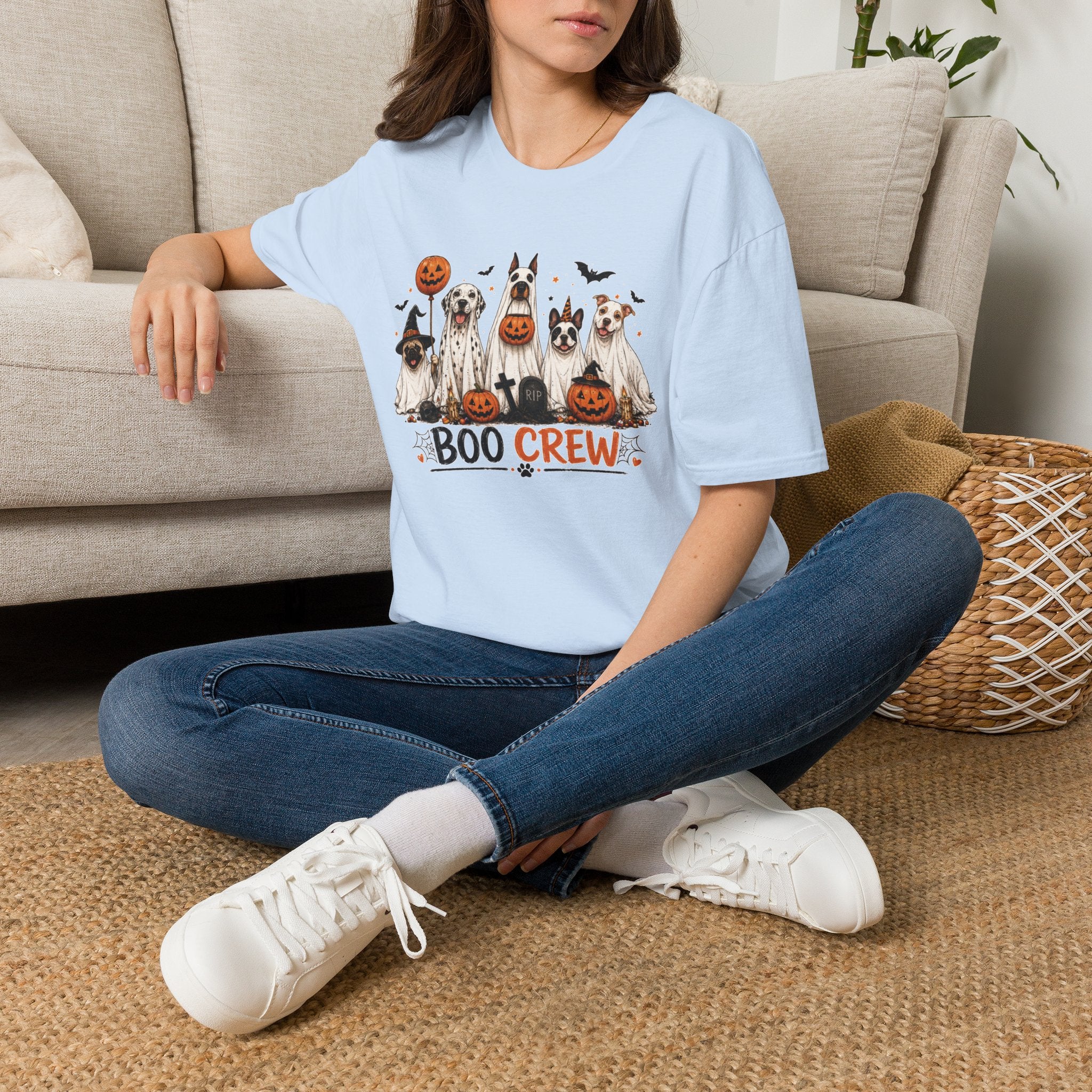 Halloween 'Boo Crew' Dog T-Shirt — Cute Puppy Ghosts & Pumpkins