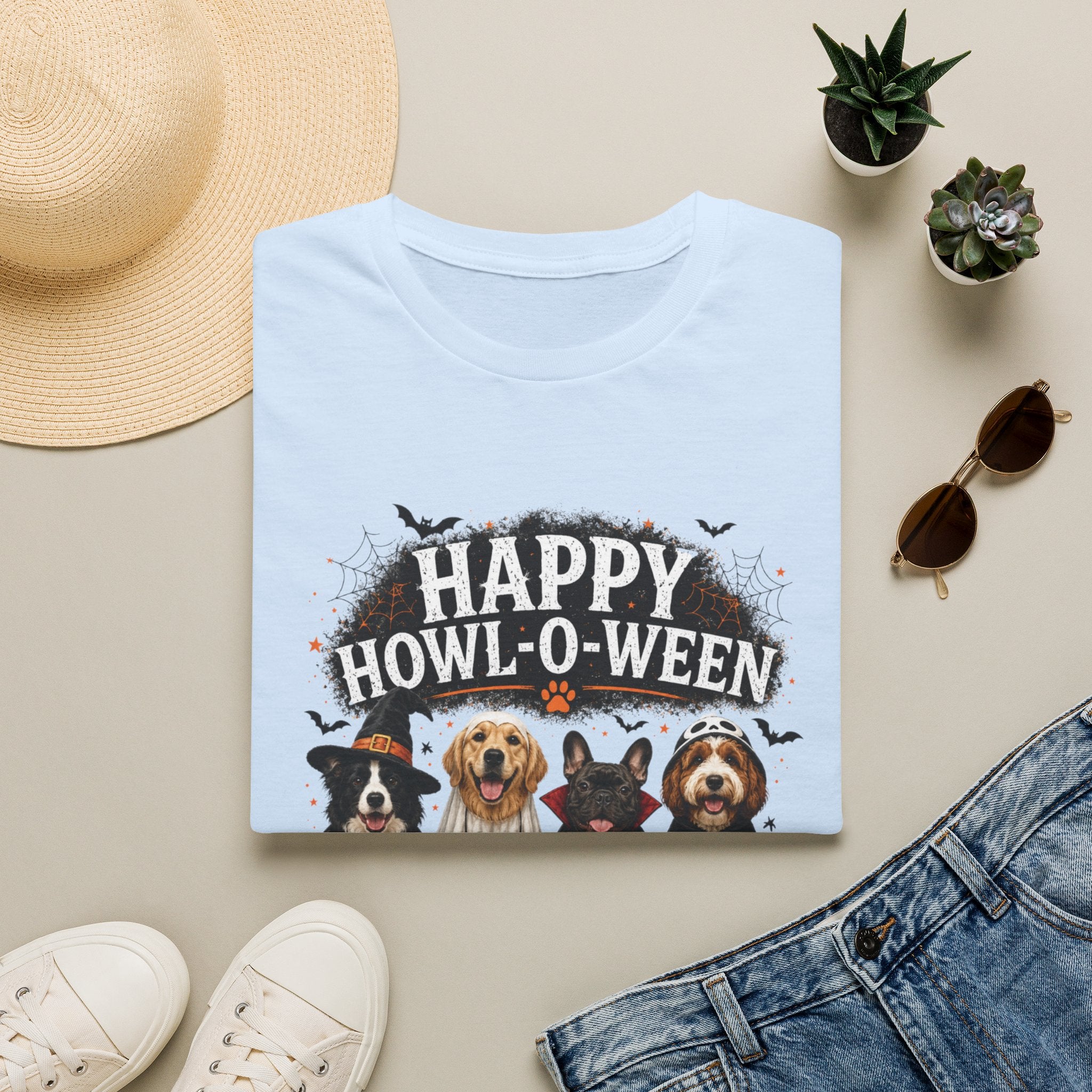 Happy Howl-O-Ween Dog T-Shirt — Halloween Puppy Costume Tee