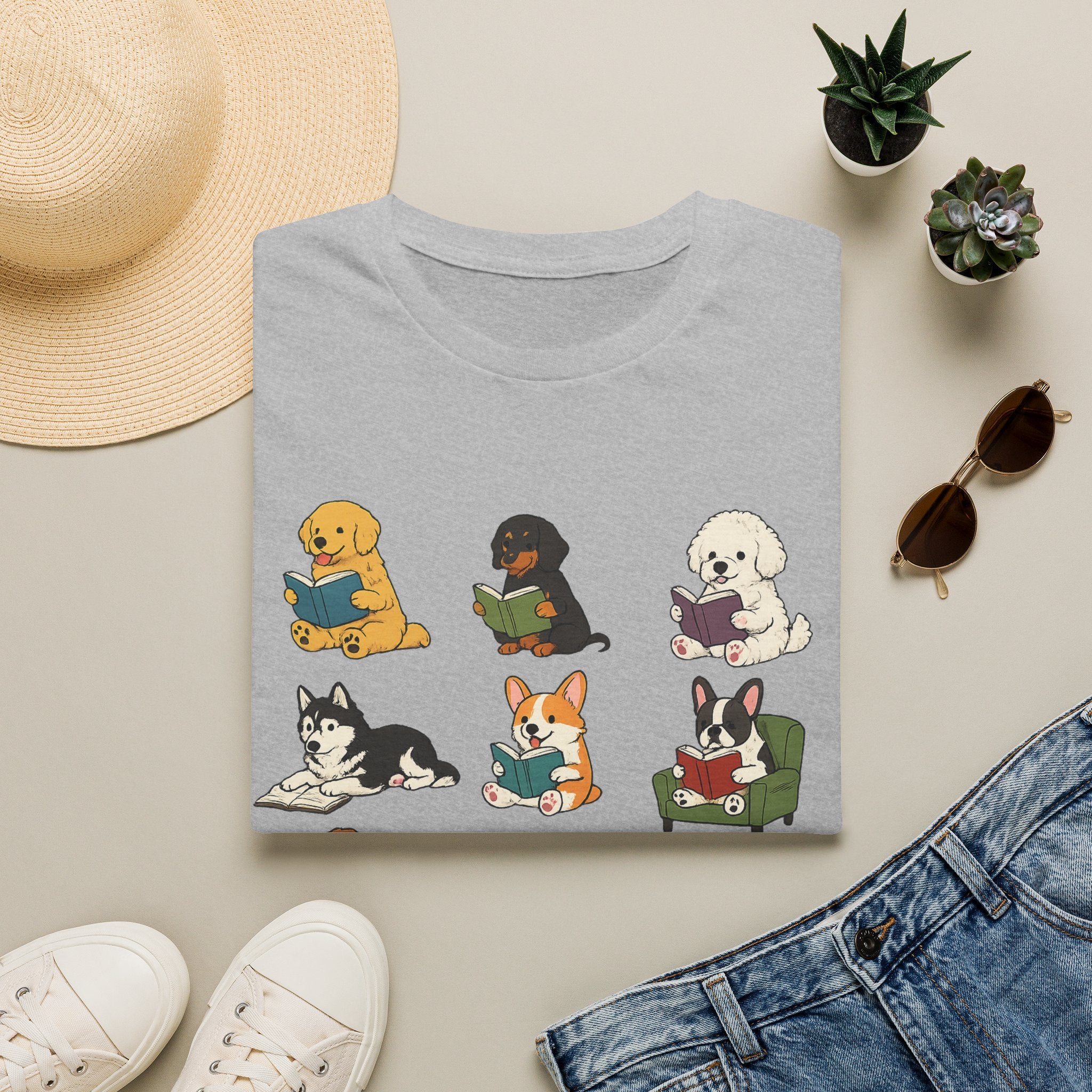 Reading Dogs T-Shirt — Cute Puppy Book Club Graphic Tee