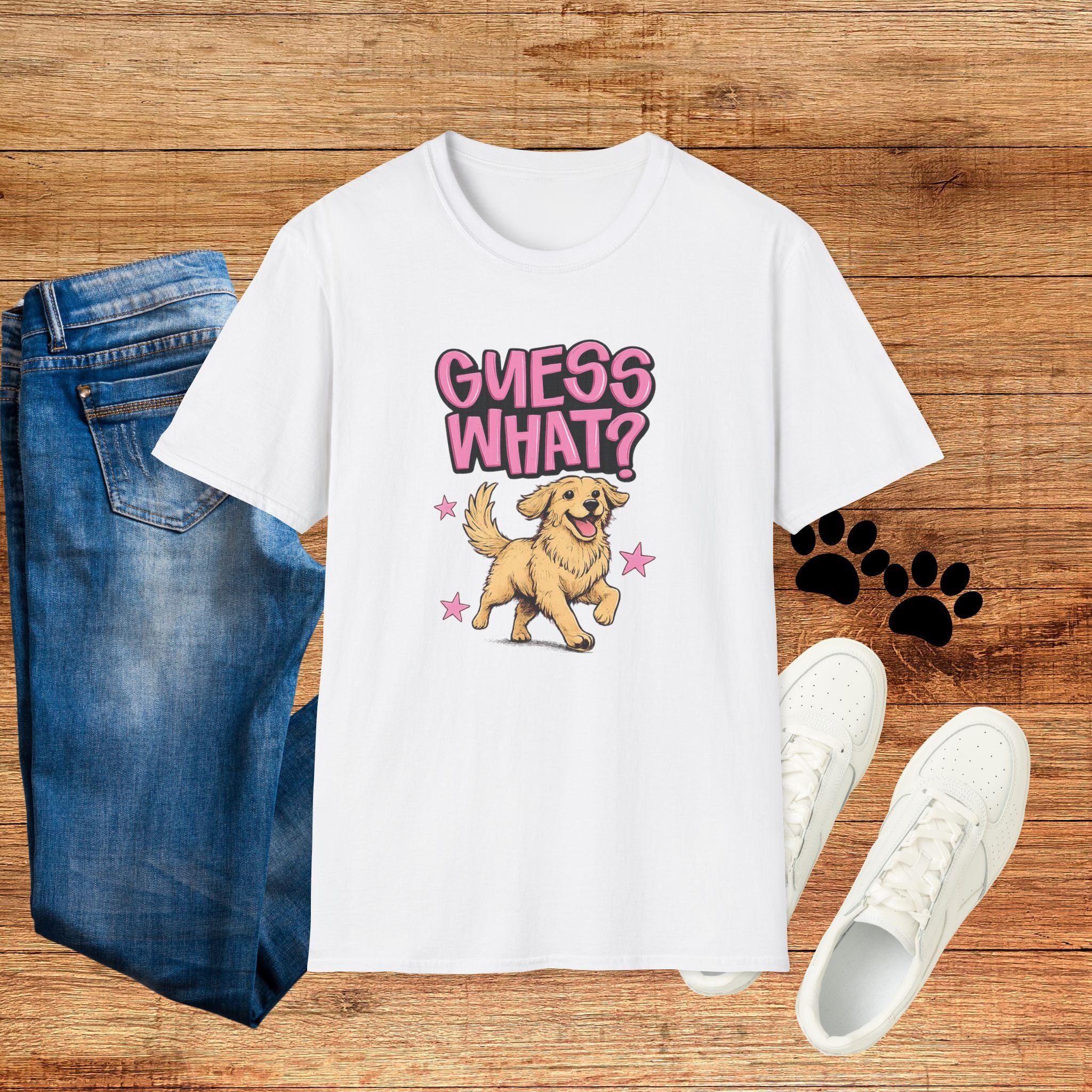 Guess What? Golden Retriever T-Shirt — Cute Dog Graphic Tee