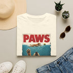 PAWS Dog Parody T-Shirt — Retro Beach Pup Graphic Tee for Dog Lovers