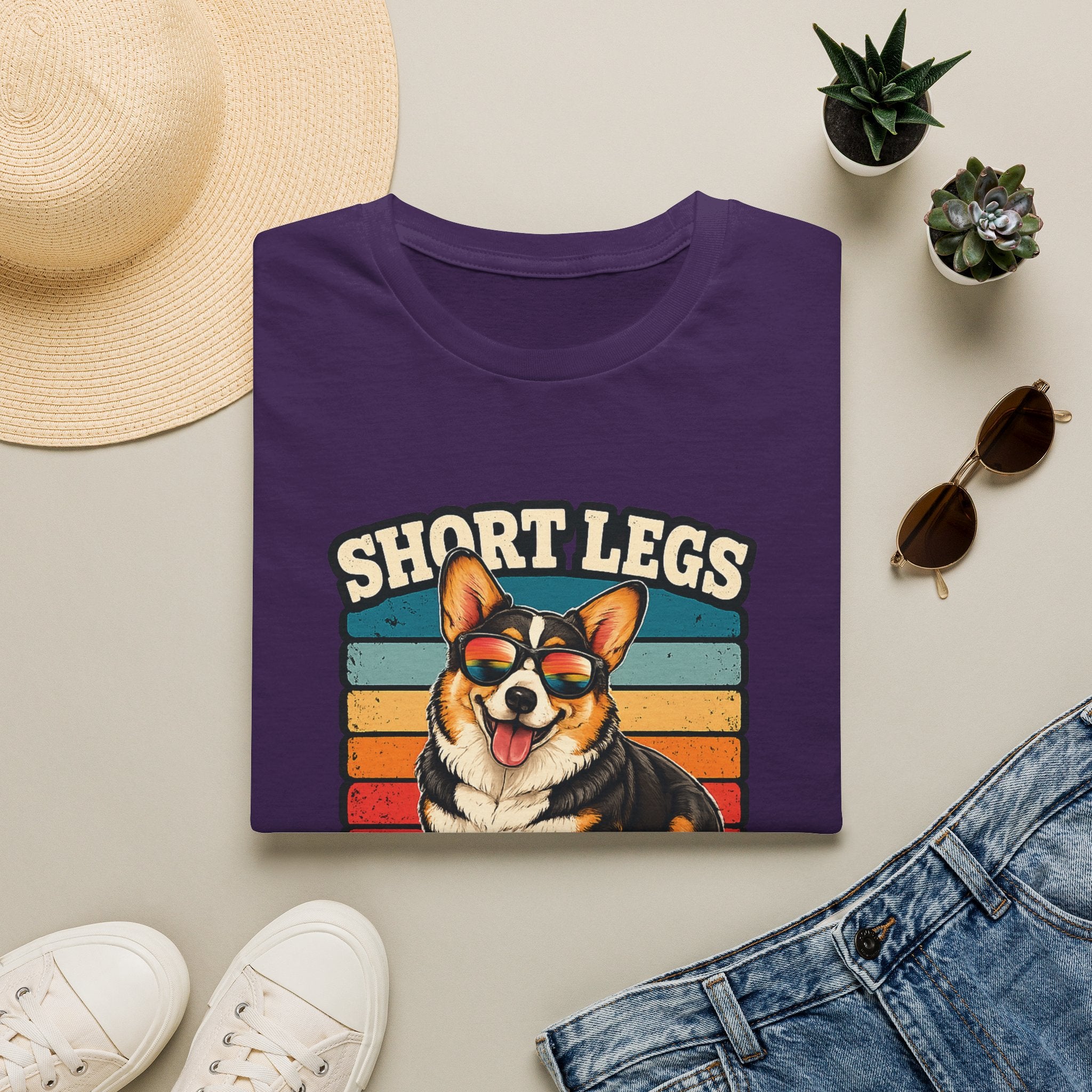 Corgi Short Legs, Big Attitude T-Shirt - Vintage Retro Dog Tee