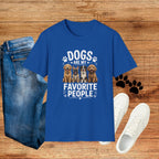 Dogs Are My Favorite People Cute Paw Print Dog Lover Tee