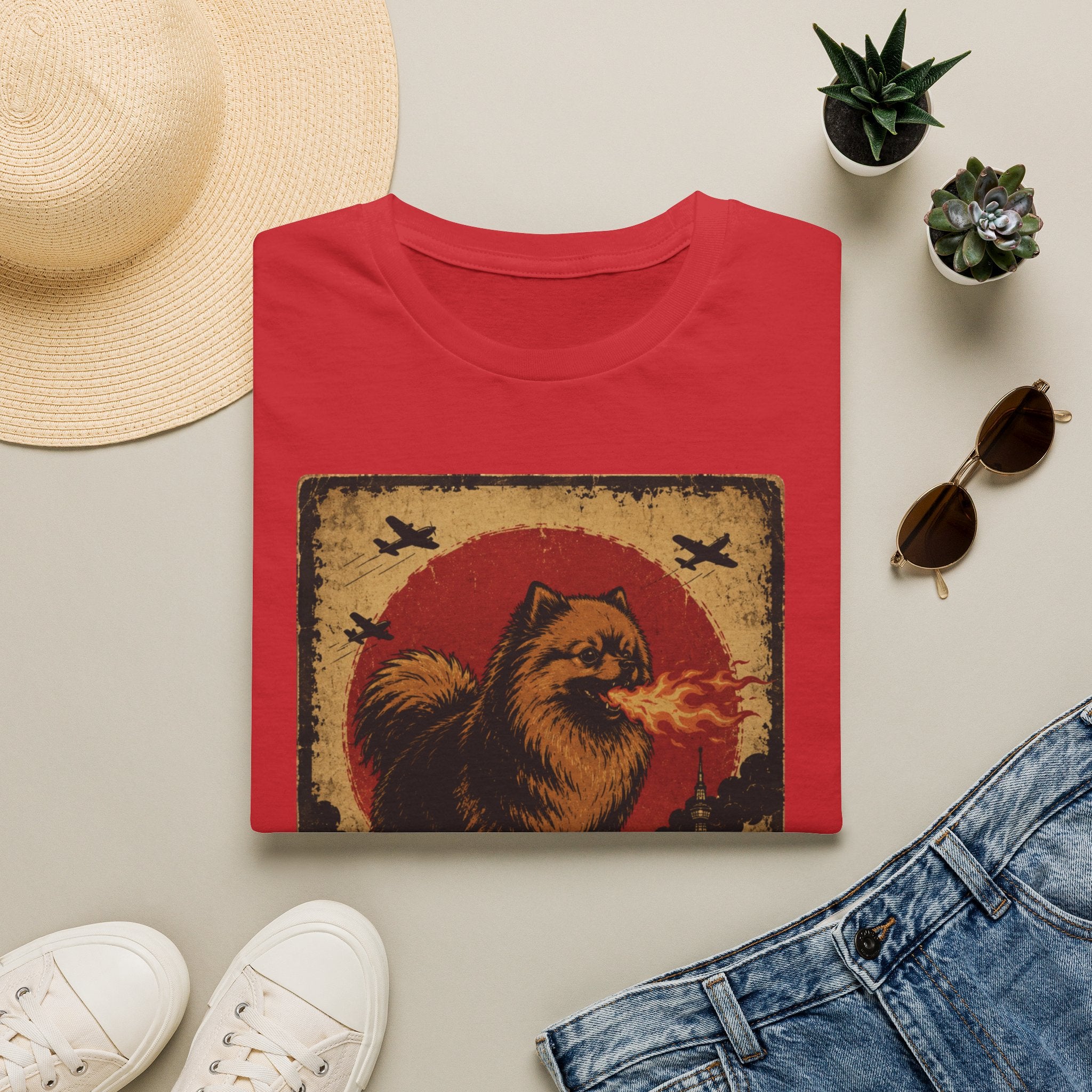 Godzilla-Style Pomeranian Poster Tee