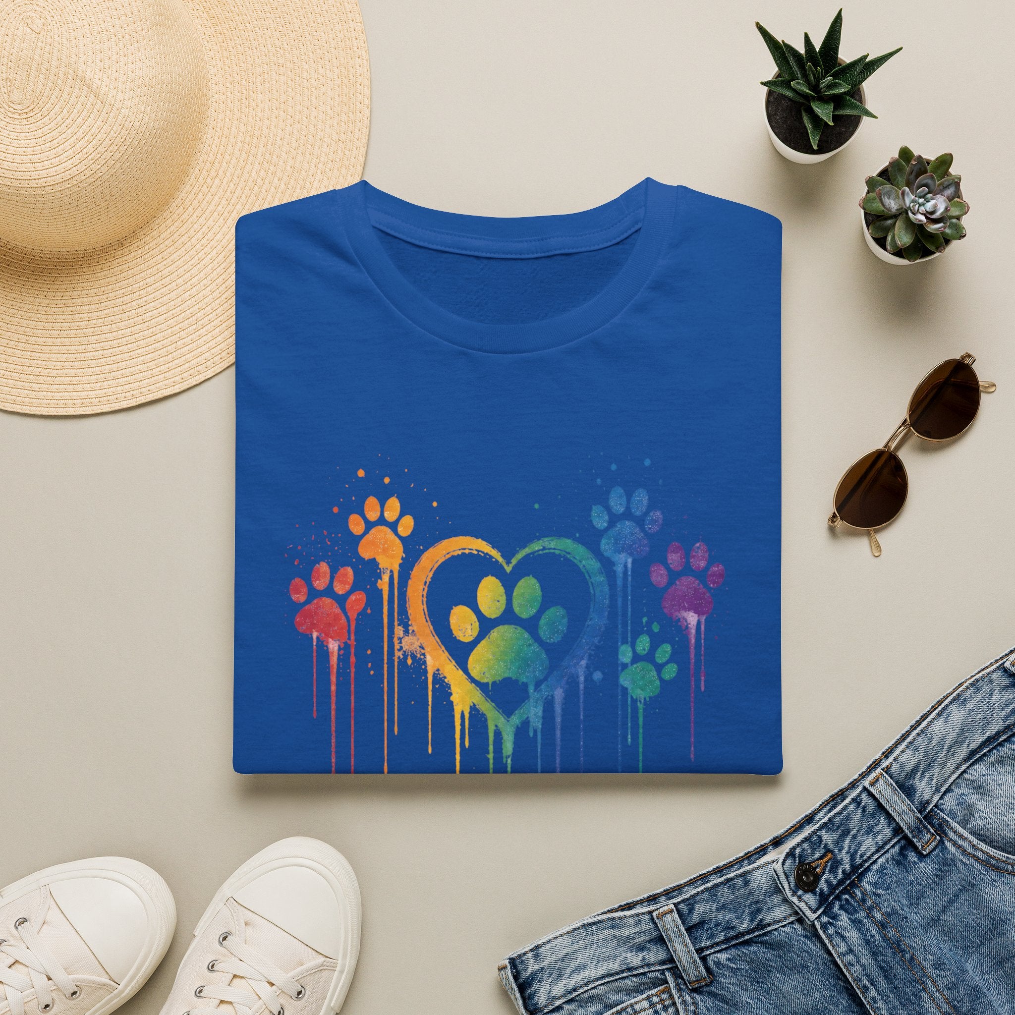 T-Shirt — Rainbow Paw Heart Tee (LGBTQ+ Pet Lover Pride Shirt)