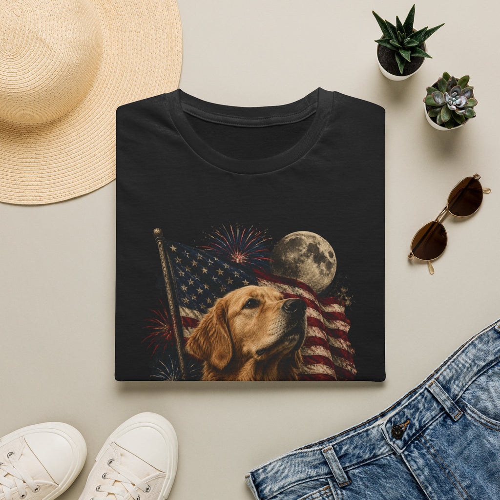 Patriotic Golden Retriever T‑Shirt