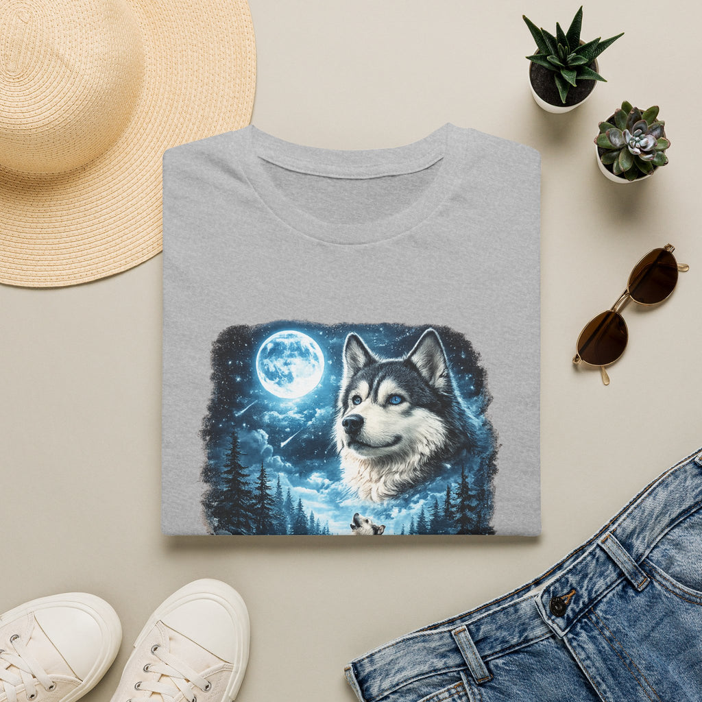 Wolf Moon T-Shirt — Majestic Husky Forest Night Tee