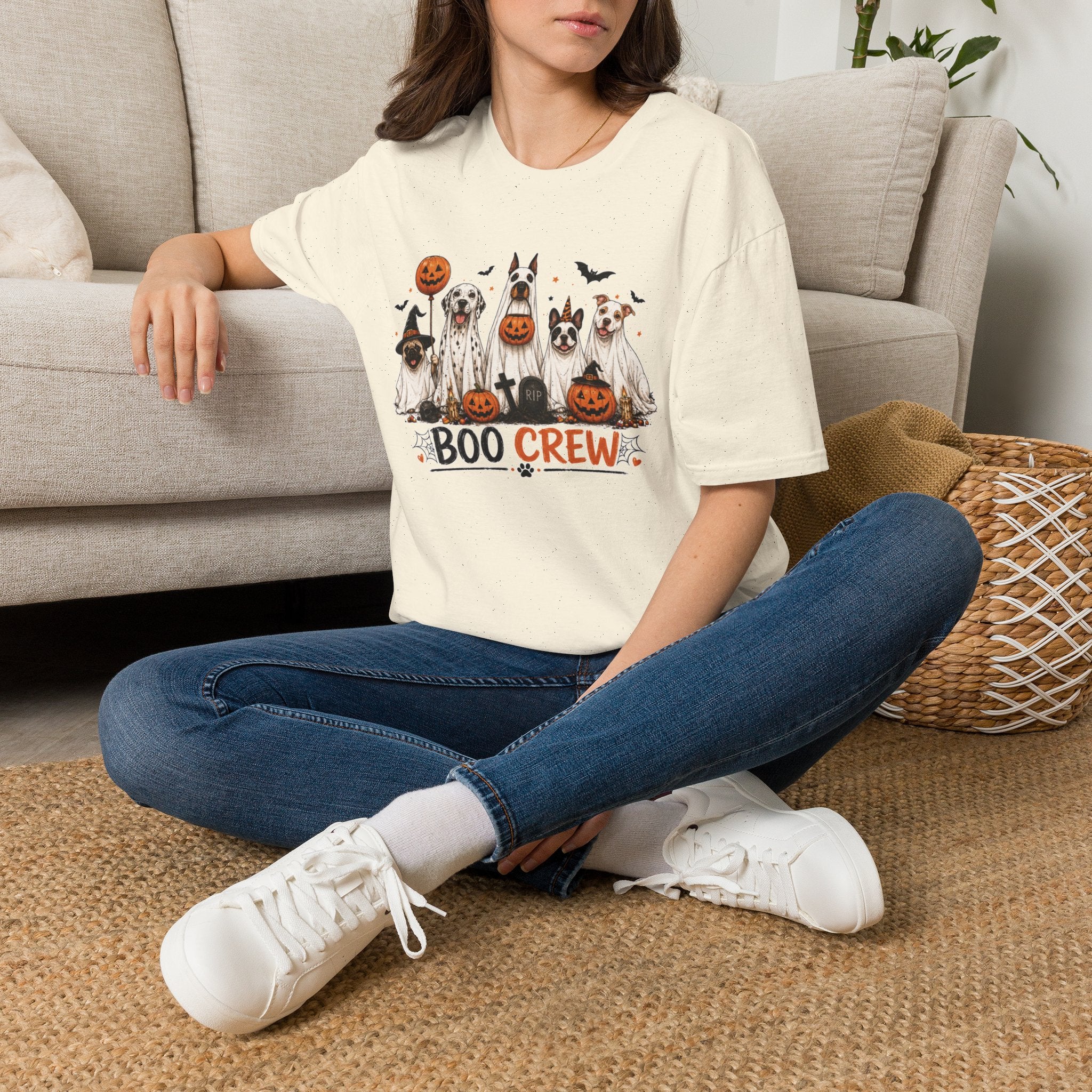 Halloween 'Boo Crew' Dog T-Shirt — Cute Puppy Ghosts & Pumpkins