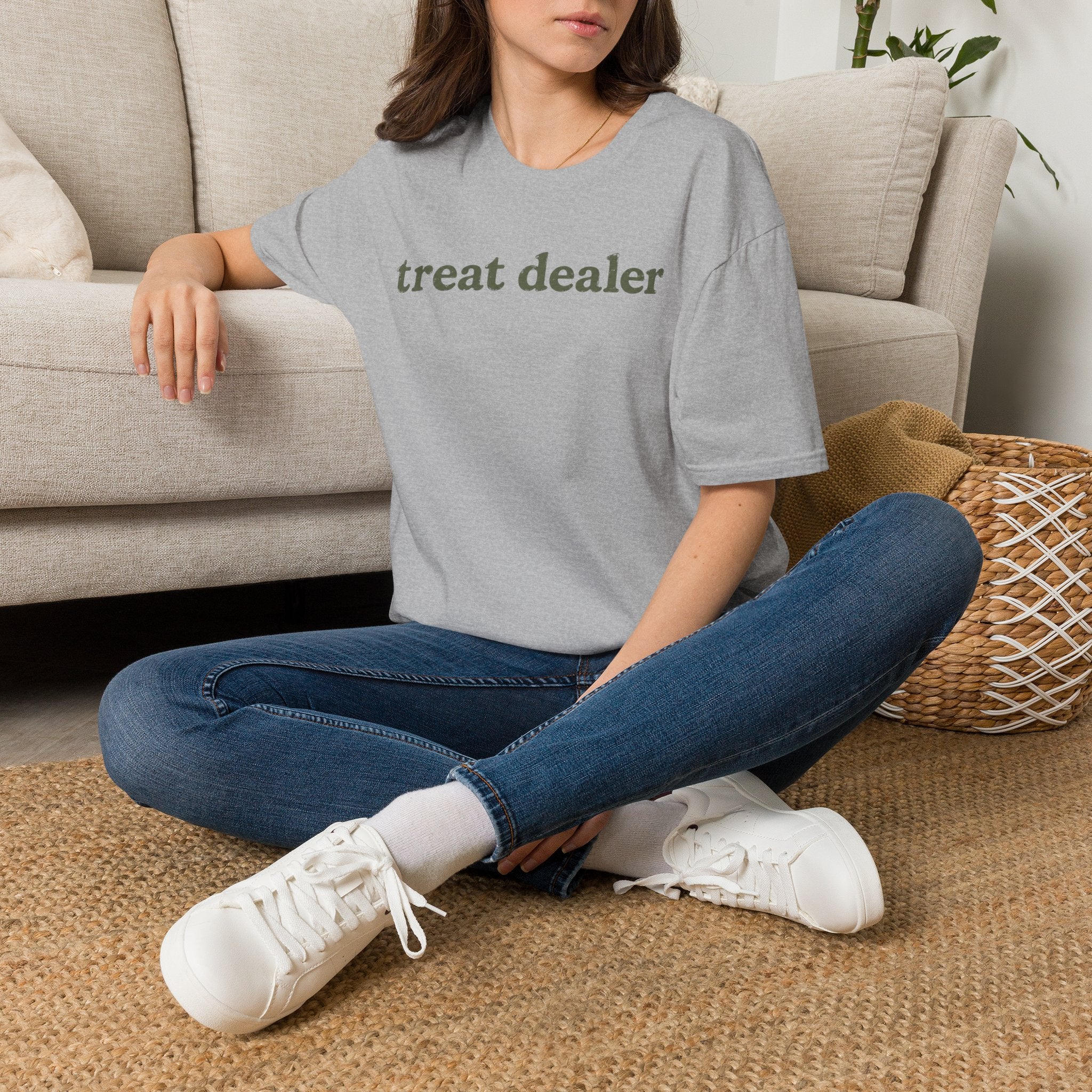 T-Shirt — "treat dealer" Minimalist Graphic Tee for Parents & Pet Lovers
