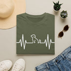 Dog Heartbeat T-Shirt — Paw Print ECG Design for Dog Lovers