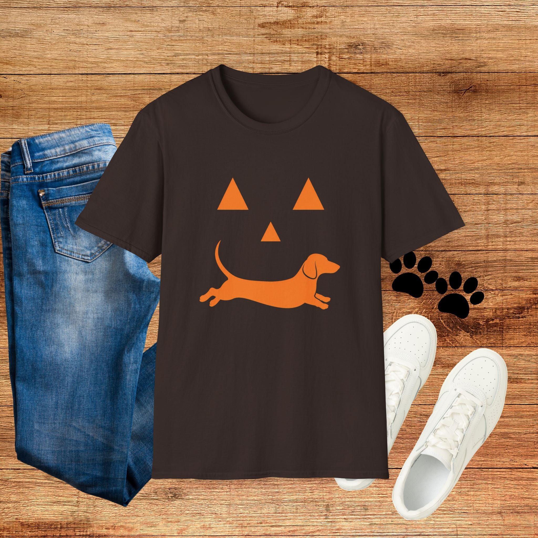 Pumpkin Jack-O'-Lantern Dachshund T-Shirt
