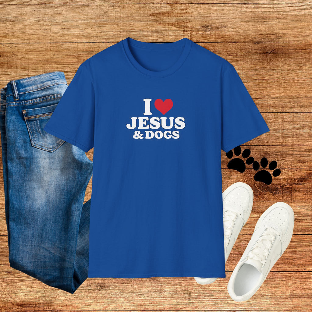 I  Love Jesus & Dogs T-Shirt – Christian Dog Lover Tee