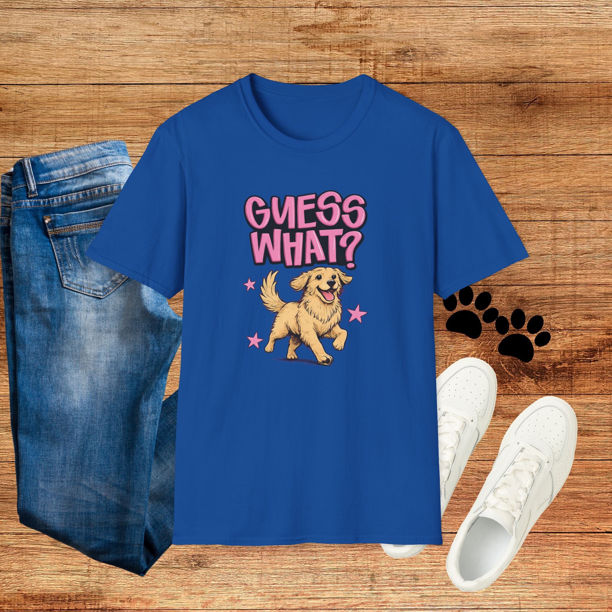 Guess What? Golden Retriever T-Shirt — Cute Dog Graphic Tee