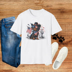 Patriotic Dachshund Tee — American Flag Cowboy Dog T-Shirt